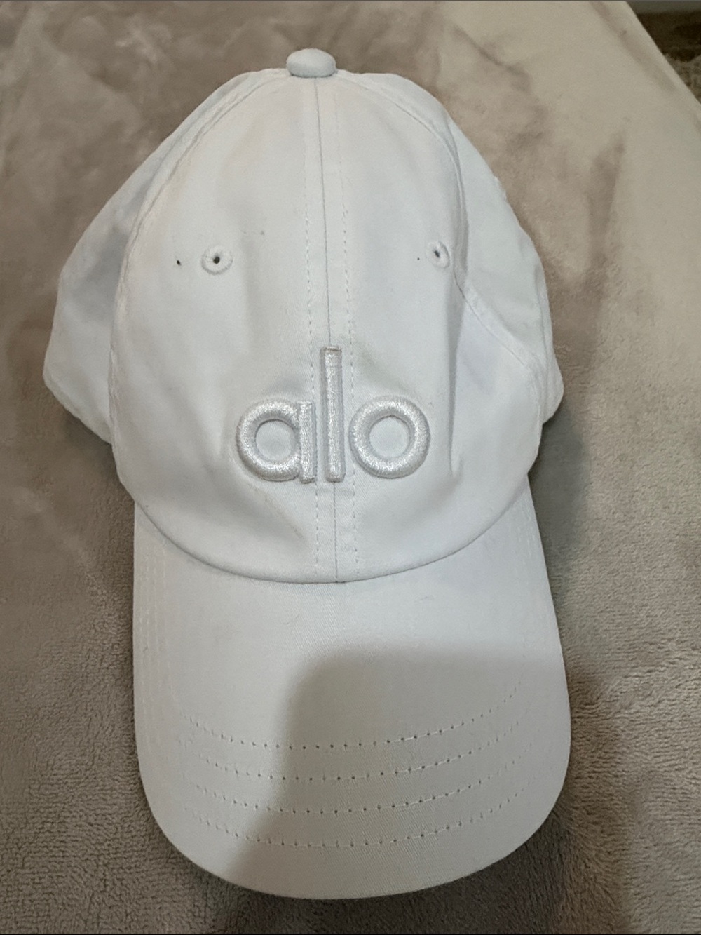 Alo White Logo Baseball Cap